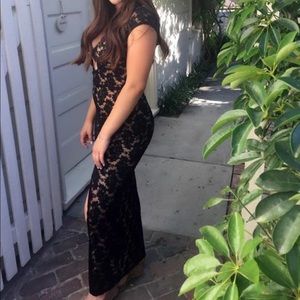 Nightcap gown with slit on bottom